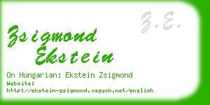 zsigmond ekstein business card